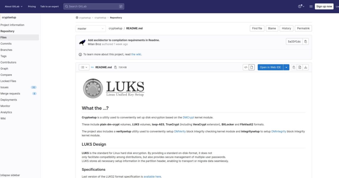 Linux Unified Key Setup (LUKS)